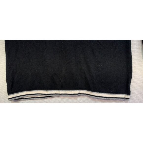 Talbots Womens Cardigan Sweater Petite Black White Trim Button Front - Picture 9 of 9